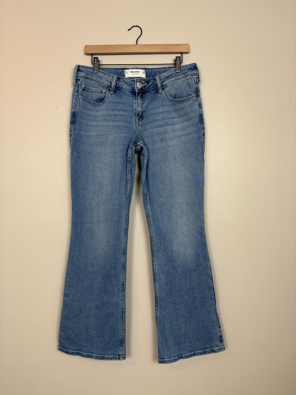 Hollister Jeans Womens 30R Low Rise Boot Cut Denim in Blue Y2K Streetwear